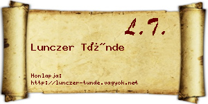 Lunczer Tünde névjegykártya