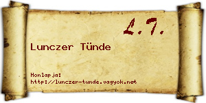 Lunczer Tünde névjegykártya